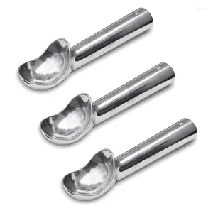 Moules de cuisson antiadhésive anti-gel en aluminium Ice Cream Scoop 2 oz Digger à boule de cuillère 3 Pack Silver