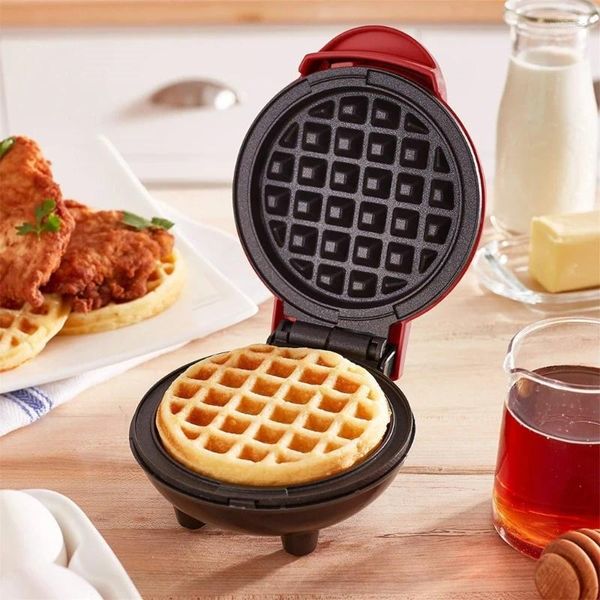 Moldes para hornear Antiadherente Mini Waffles Maker Pequeñas hornadas Sartenes Hierro Máquina de panqueques portátil Bakewares