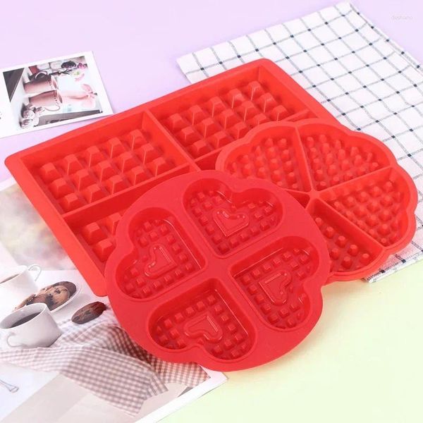 Moldes para hornear Antiadherente Silicona Waffle Makers Bakeware Set Molde Molde de chocolate Accesorios de pastel de cocina