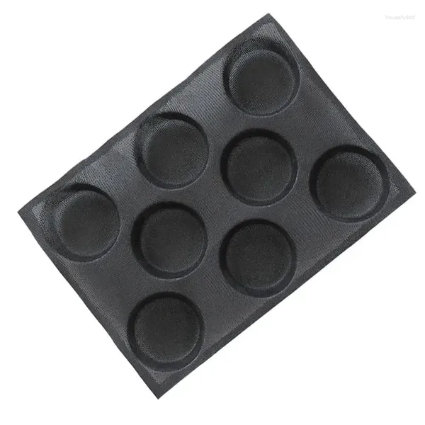 Moldes para hornear Pan Molde de silicona Pan Moldes para bollos Hojas para pasteles Formas de muffins perforadas Moldes para tostadas de hamburguesas redondas Fabricación de lata de rosquilla 8