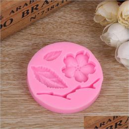 Moules de cuisson Peach Blossom Sile Moule 3D Fleur Modèle Sugarcraft Mod Fondant Gâteau Décoration Outils Chocolat Drop Livraison 2021 Hom DHF7K