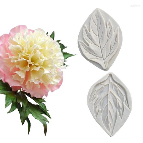 Moldes para hornear Peony Leaf Veiners Molde de silicona Flor Haciendo Gumpaste Floral Pétalo Fondant Cake Decorating Herramientas M2492