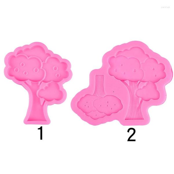 Moldes para hornear Pino Pachira Macrocarpa Bonsai Creative Cake Topper Fondant Chocolate Galleta Insertar Silicona Líquida Molde Silicona