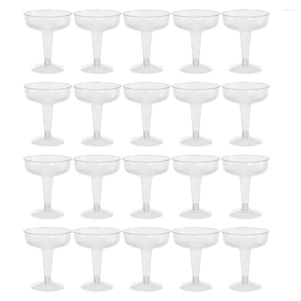 Moules à cuisson Flâtages de champagne en plastique jetables - 20pcs Lunes transparentes pour les fêtes tasse