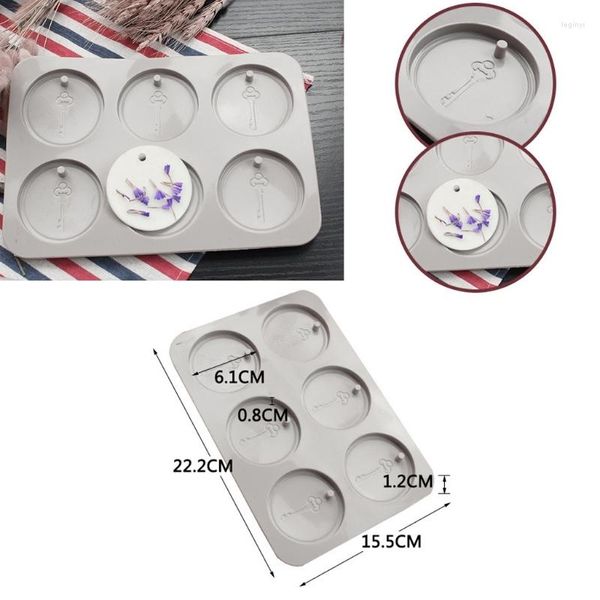 Moldes para hornear prácticos 6 cavidades jabón redondo cera vela yeso hacer molde de silicona DIY