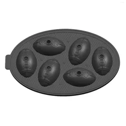 Moldes para hornear forma de fútbol de fútbol premium rugby silicona cubo de hielo molde 6 cuadrícula bandeja de hielo barra de barra de cocina accesorios