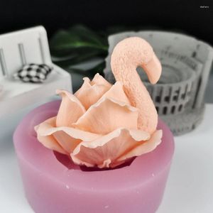 Moldes para hornear Przy HC0288 Flamingo Flower Silicone Mold Soap La vela se puede utilizar para herramientas de decoración