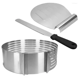 Juego de accesorios para pasteles de calidad para moldes para hornear: 3 piezas de ayuda para cortar la base, cuchillo para repostería, rebanada incluso para pasteles en capas