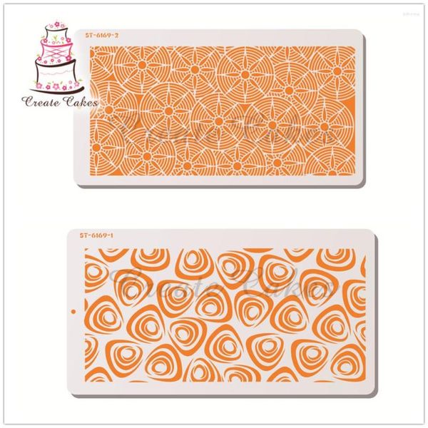 Moldes para hornear Radiance Swirl Cake Stencils Lado de encaje Plantilla de plástico DIY Dibujo Forma Herramienta de decoración