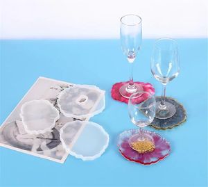 Moules de cuisson résine dessous de verre Silicone géode vague moule bricolage époxy plateau rond dessous de verre coulée pour faire la maison artisanat décoration