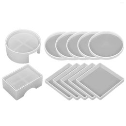 Moules de cuisson résine moules ensemble Silicone boîte de rangement moule en Rectangle rond époxy coulée pour bricolage Art artisanat