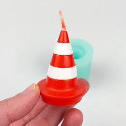 Moules à cuisson Roadblock 3D Formes pour moules Savon Candle Fondant Cake Toy Funny Silicone Aroma Plast Moule Diy Tool fait à la main