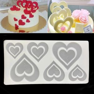 Moldes para hornear corazón romántico rosa silicona molde de chocolate herramientas de decoración de pastel de pastel