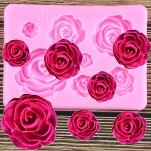 Moules de cuisson Rose fleur Silicone moules bonbons polymère argile moule chocolat fête mariage Cupcake Topper Fondant gâteau décoration outils 230803