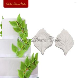 Bakvormen Rose Leaf Veiner Siliconen Mal DIY 3D Zeep GumPaste Fondant Sugarcraft Mold Set Cake Decorating Tool Bakvormen