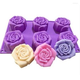 Moules de cuisson en caoutchouc de Silicone Fondant en forme de Roses pour accessoires de confiserie au Mastic outils de décoration de gâteau au chocolat