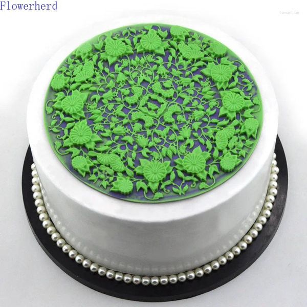 Moules de cuisson Round sucre en dentelle Moule de gâteau papillon fleur fondant en silicone outil de décoration outil de décoration outils
