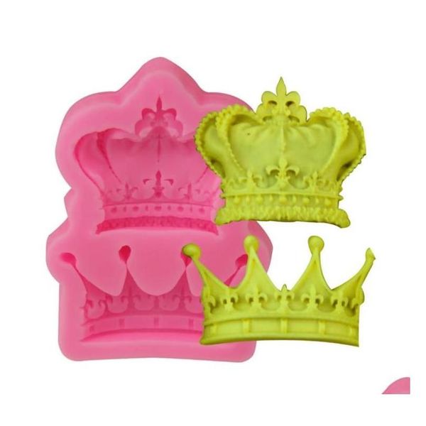 Moldes para hornear Royal Crown Sile Fandont Mods Coronas de gel de sílice Moldes de chocolate Candy Mod Herramientas de decoración de pasteles Color sólido Sn3311 Dro Dhpzf