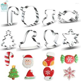 Moules de cuisson Sandwich Cutter pour enfants Noël Noël Navidad Santa Snow Forme en acier inoxydable Pain Moule Métal Cookie Cutters Moule