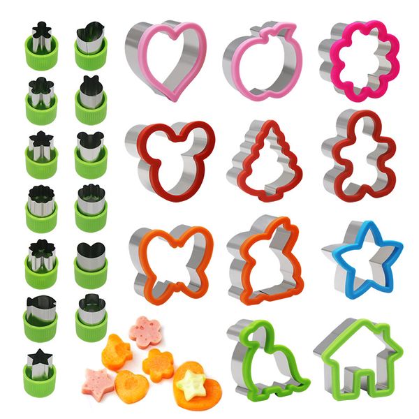 Moules de cuisson Sandwich Cutter Mods Plais pour enfants Animal Dinosaur Star Coeur Forme du pain en acier inoxydable Mod Mouleurs de biscuits en métal