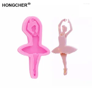 Bakvormen Glanzende epoxyhars siliconen mallen voor ballerina's Kleine accessoires maken engel sieraden sleutelhanger hangers en kleivorm