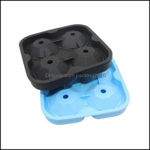 Moldes para hornear Sile Ice Lattice Molds 4 Posiciones de agujeros Forma de diamantes Mods Black Blue Ices Block Mod Nueva llegada 5 8Gw L1 Drop Deliver Dhlp4