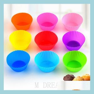 Moules de cuisson Sile Muffin Cup Mini Cake Cupcake Cakes Mod Case Bakeware Maker Moule Plateau Baking Tool Drop Delivery Home Garden Kitche Dhby1