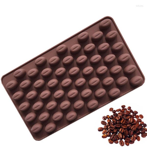 Moldes para hornear de silicona de 55 cavidades, Mini granos de café, Chocolate, Sugarcraft, molde para dulces, molde para Fondant, decoración de pasteles, herramientas de pastelería