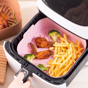 Moldes para hornear Silicona Air Fryer Pot Bandeja BBQ Barbacoa Pad Placa Airfryer Horno Molde para hornear Pot Food Safe Reutilizable Accesorio de cocina 230224