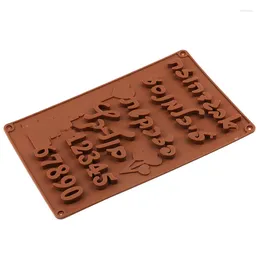 Moules de cuisson Moule de gâteau en silicone 3e lettres hébraïques nombres arabes moules de chocolat moule décoration de bricolage
