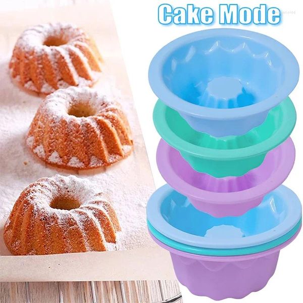 Moules de cuisson Moules à gâteaux en Silicone rond Muffin Cupcake Pudding pâtisserie moule pour faire soi-même pain Mousse Dessert cuisine ustensiles de cuisson faisant la décoration