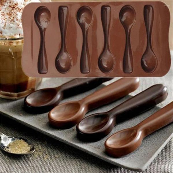 Moules de cuisson Silicone Chocolat Moule Cuillère Outils Antiadhésif Biscuit Gâteau Gelée Et Bonbons 3D DIY