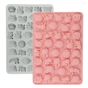 Moldes para hornear Molde gomoso de silicona Fudge QQ Moldes de azúcar Lindo Animal Mono Caramelo Molde Herramientas de decoración de pasteles Resina Arte Gotero