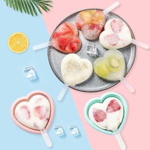 Bakvormen siliconen ijsvormen met deksel mooie hart popsicle crèmes maker cake mold zomer feestje benodigdheden keukengereedschap