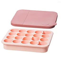 Bakvormen siliconen ijs vierkante dienbladen met morsbestendig verwijderbaar deksel Easy Release stapelbaar 20 holte DIY Maker (roze)