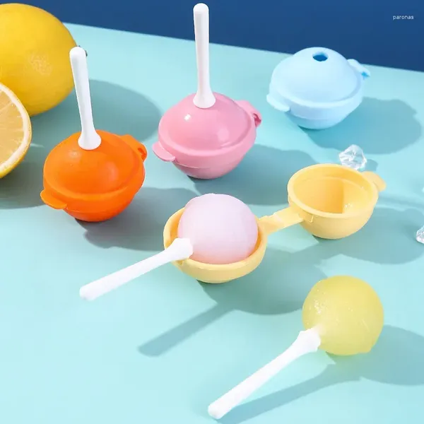 Moldes para hornear silicona lollipop forma de helado de molde de helado tops con palo portátil lindo mozo de paleta