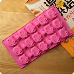 Bakvormen Siliconen Mallen Biscuit Cartoon Kat Vorm Taart Decoreren Mini Zeep Schimmel Ijsblokjesbakje Chocolade Schimmel DIY Tool