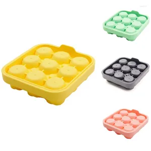 Moules de cuisson - Moules en silicone Bac à glace 9 grille Rose Home Bar Party Utilisation ronde Cube-Makers Cuisine DIY Crème