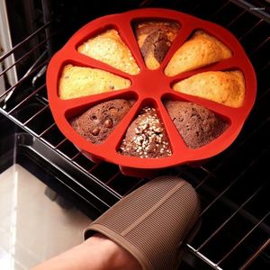 Bakvormen Siliconen Gedeelte Cakevorm Voor 8-Holte DIY Non-stick Zeep Schimmel Pizza Plakjes Pan Decoreren gereedschap