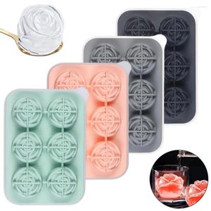 Moules à cuisson Silicone Rose Ice Tray 6 Moule de balle de compartiment Easy Demold Food Grade For Brinks Chocolate Candy