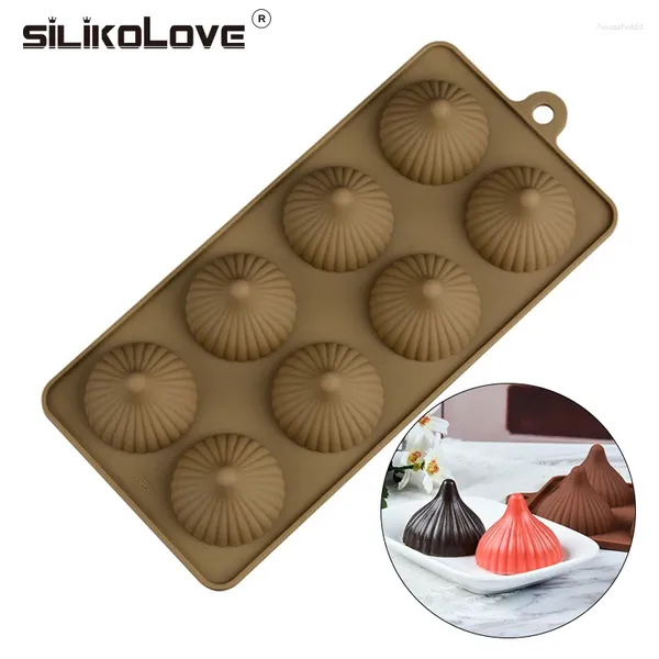 Moules de cuisson Silikolove 8 cavités en forme de spirale en forme de silicone moule brownies moules à gâteaux de crème glacée dessert pudding outils de décoration N