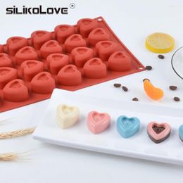 Moules de cuisson Silikolove Love Heart Forme 24 Cavité Chocolat Moule Silicone pour la décoration de gâteau écologique