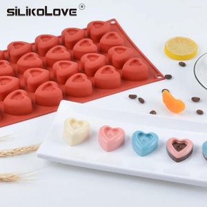 Bakvormen SILIKOLOVE Liefde Hartvorm 24 Holte Chocolade Schimmel Siliconen Voor Taart Decoreren Milieuvriendelijke