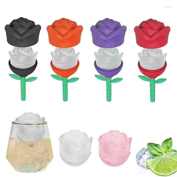 Moules de cuisson Monotrou Rose Silicone Moule DIY Whisky Cocktail Hockey Sur Glace Molde Fleur Forme Chocolat Bonbons Gâteau Décoration Outil