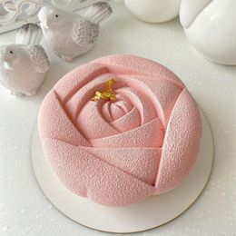 Bakvormen sj 3d rose bloem cake mal siliconen mallen diy valentijnsdag bruiloft dessert mousse keuken gebak bakware gereedschap 230217