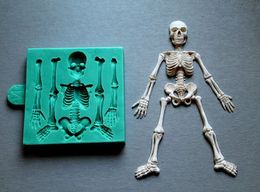 Bakvormen skelet Halloween Body Fondant Mold Silicone Cake Decoratie Handgemaakte kleiharsgereedschap Przy 001 Radom 230331