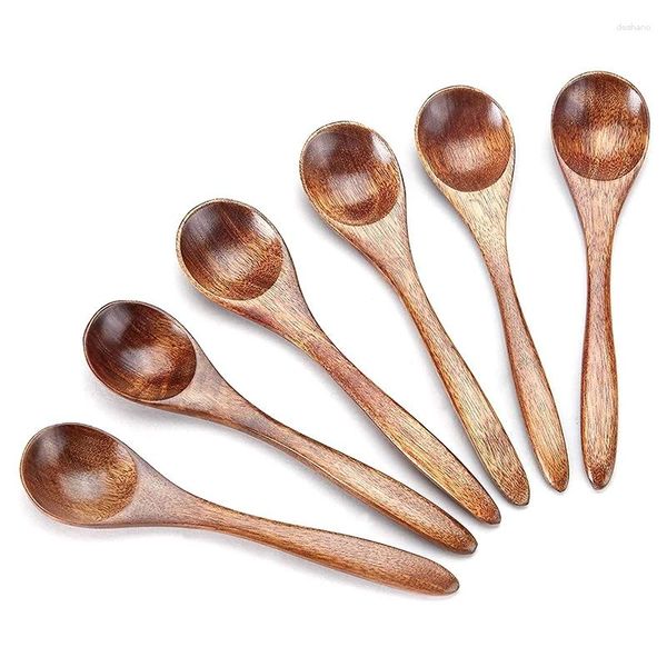 Moldes para hornear pequeñas cucharas de madera 6 unids cucharadita para cocinar condimentos cuchara mini miel uso diario