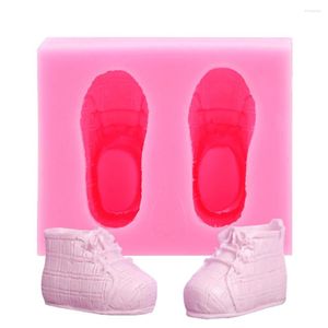 Bakvormen zeep schimmel siliconen bakware fondant suiker chocolade 3d baby schoenen vorm cake diy decoratie gereedschap