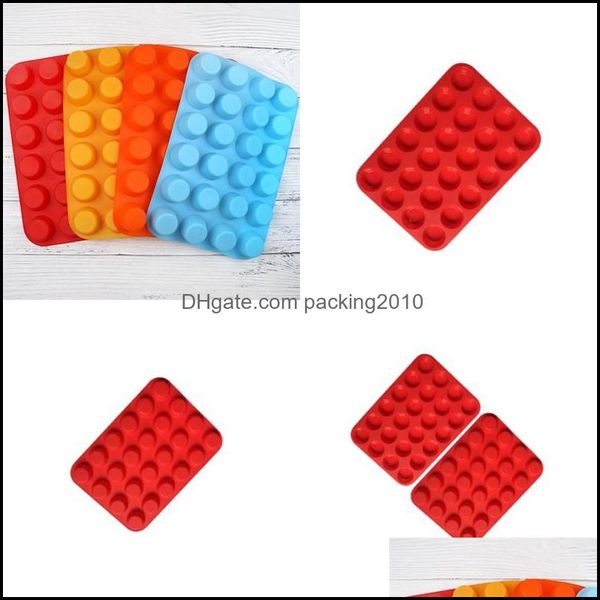 Moldes para hornear Moldes de sile de color sólido Mods para hornear 24 rejillas Accesorio de demostración fácil Molde Resistencia a altas temperaturas Tienda de postres 3 8D Dh3X0