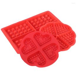 Moules de cuisson carré en forme de coeur gaufre gâteau Silicone moule Muffin treillis fabricant de biscuits outil de bricolage ustensiles de cuisson